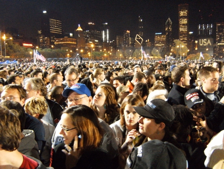 Obama Election Night Chicago Skyline